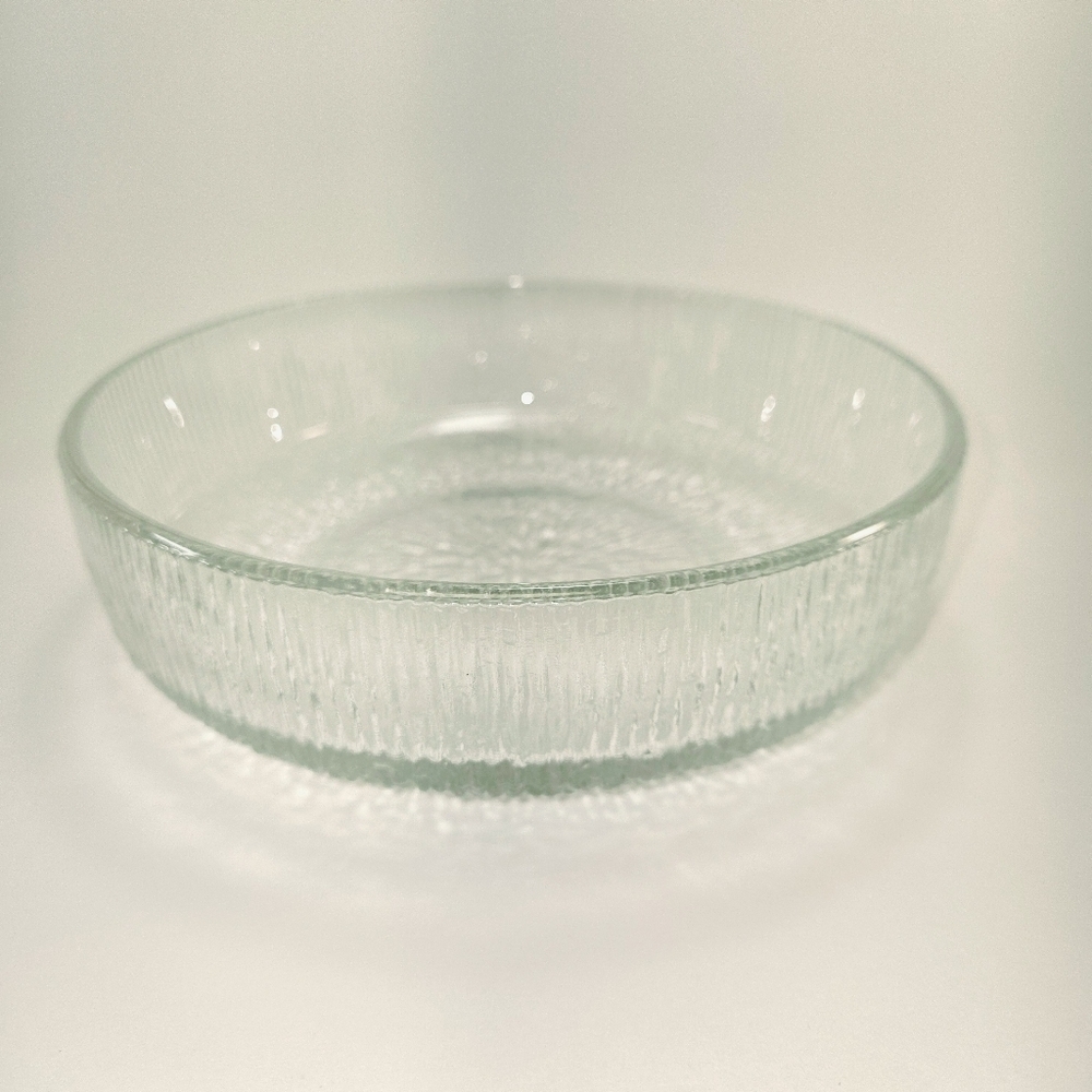 Indiana Glass Crystal Bowl Ice Pattern 7" diameter Vintage Collectible Dish